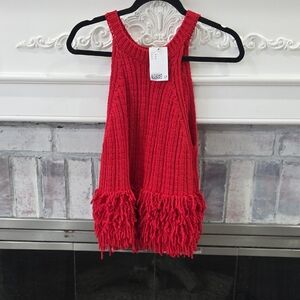 H&M Red Fringe Casual Top